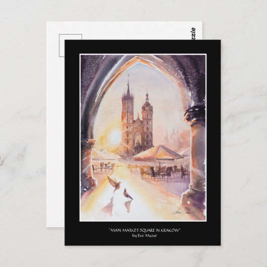 EVEクラク絵を描フオールドタウンハガキ ポストカード (正面/裏面)