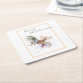 EVEクリス色彩の鮮やかマストナカイとバニー スクエアペーパーコースター (アングル)