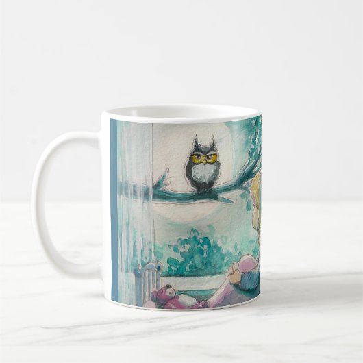 EVEグッド絵を描ナイトフクロウ コーヒーマグカップ (左)