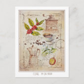 EVEコ絵を描ーヒー植物性イラストレーション ポストカード (正面)