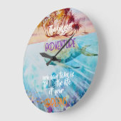 EVEトロピ絵を描カルアイランドホエールウォールクロック ラージ壁時計 (傾斜)