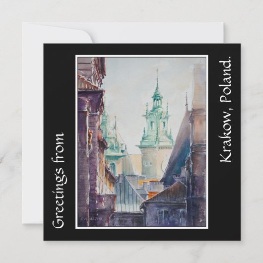 EVE 絵を描 Krakow，ポーランドオールドタウン カード (正面)