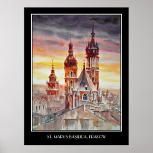 EVE 絵を描 Krakow,ポーランドオールドタウン ポスター