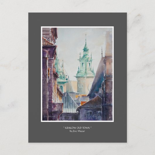 EVE 絵を描 Krakow，ポーランドオールドタウン ポストカード (正面)