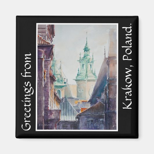 EVE 絵を描 Krakow，ポーランドオールドタウン マグネット (正面)