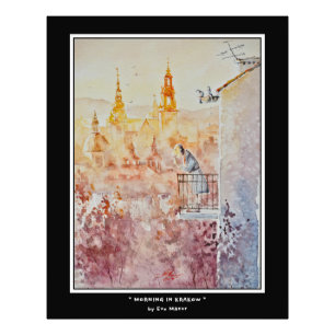 EVE 絵を描 Morning in Krakow，ポーランド フォトプリント