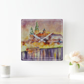 EVE 絵を描 Wawel、クラクフ、ポーランド スクエア壁時計 (ホーム)