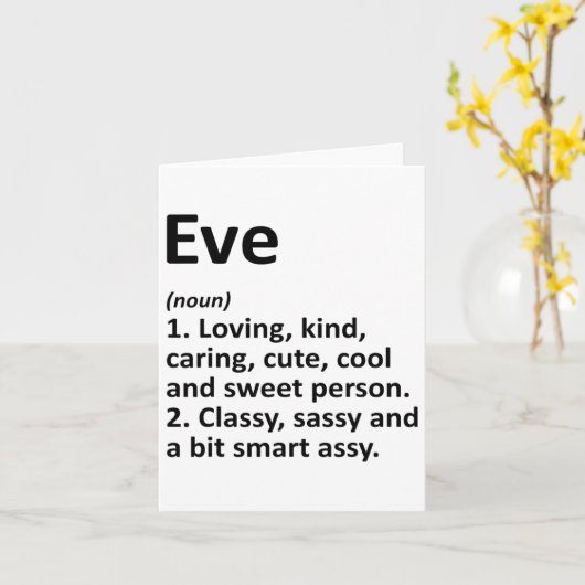 Eve Definition Personalized Name Funny Birthday Gi カード (黄色い花)