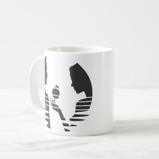 Eve Hands An Apple To Adam, Black Version 1/3 コーヒーマグカップ (正面左)