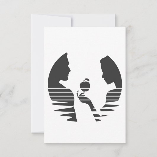 Eve Hands An Apple To Adam, Black Version 1/3 サンキューカード (正面)