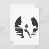 Eve Hands An Apple To Adam, Black Version 1/3 サンキューカード (正面/裏面)