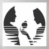Eve Hands An Apple To Adam, Black Version 1/3 ポスター (正面)