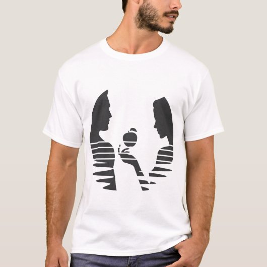Eve Hands An Apple To Adam, Black Version 1/3 Tシャツ (正面)