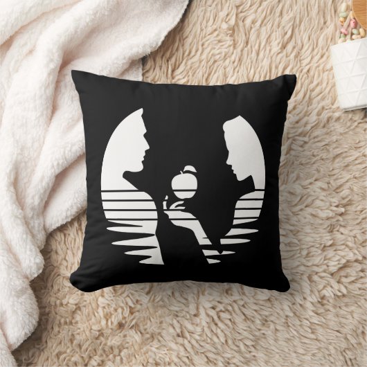 Eve Hands An Apple To Adam, White Version 2/3 クッション (ブランケット)