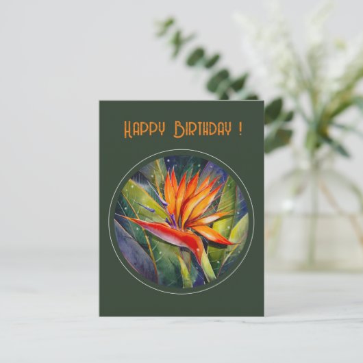 EVE Painted Strelizia Flower  ポストカード (スタンド正面)