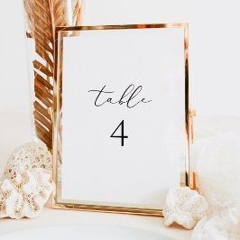 EVELYNスクリプエレガントトモダンミニマルテーブル番号 招待状