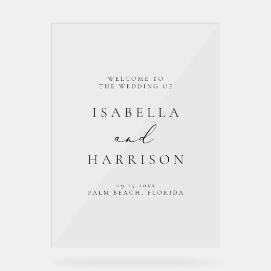 EVELYN書エレガント道のモダン結婚歓迎 アクリルサイン (正面)