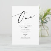 EVELYN書道エレガントスクリプト最初の誕生日 招待状 (スタンド正面)