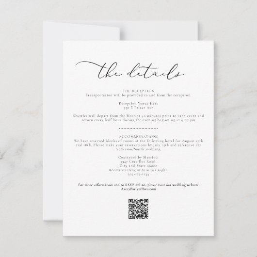 EVELYN書道エレガントスクリプト詳細カード 招待状 (正面)