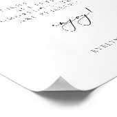 EVELYN書道エレガントモダン開いたバー飲料 ポスター (角)