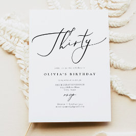 EVELYN書道エレガント台本30歳の誕生日 招待状