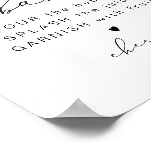 EVELYN書道エレガント桃佐バー標識 ポスター (角)