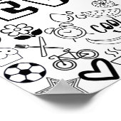 'EVELYN' Colour-it-Yourself Outline Design ポスター (角)