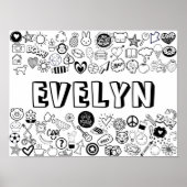 'EVELYN' Colour-it-Yourself Outline Design ポスター (正面)