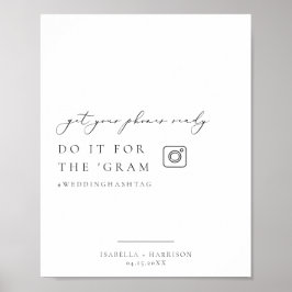 EVELYN Instagramエレガントハッシュタグ結婚のサイン ポスター