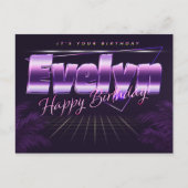 Evelyn Name Vorname lila Postkarte Geburtstag ポストカード (正面)