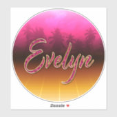 Evelyn Vorname Name golden pink Aufkleber Sticker シール (シート)