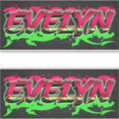 Evelyn Vorname Name Graffiti Aufkleber Sticker シール (正面)