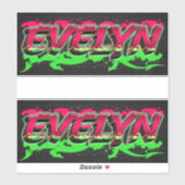 Evelyn Vorname Name Graffiti Aufkleber Sticker シール (シート)