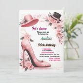 Even スタイリッシュ Shoe Adult Ladies Night 30 Birthday 招待状 (スタンド正面)