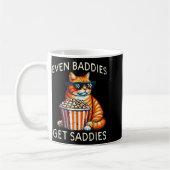 Even Baddies Get Saddies Cat Funny Saying Men Wome コーヒーマグカップ (左)
