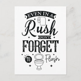 Even in a Rush, Don’t Forget to Flush – Funny Bath ポストカード