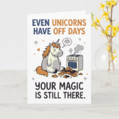 Even Unicorns Have Off Days Encouragement Quote カード (黄色い花)