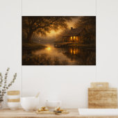 Evening at Ease | Lake Cabin Art | Poster ポスター (キッチン)