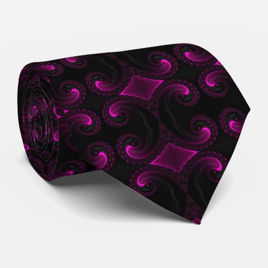 Evening Dawn Magenta Artistic Fractal Art ネクタイ (ロール)
