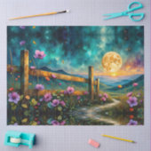 Evening Floral and Landscape Lunar Glow 薄葉紙 (クラフト)