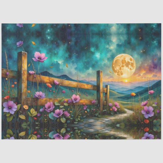 Evening Floral and Landscape Lunar Glow 薄葉紙 (正面)