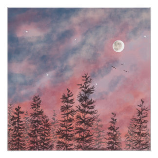 Evening red sky ポスター