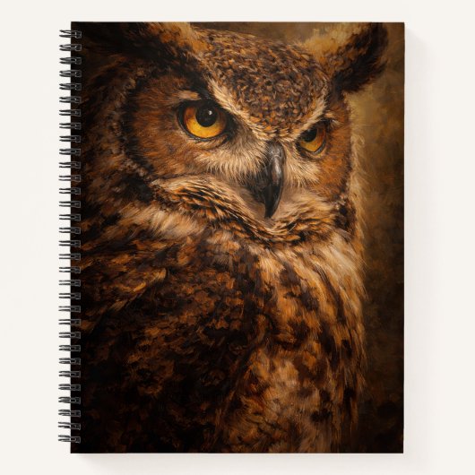 Evening Sentinel | Owl Art | Notebook ノートブック (正面)