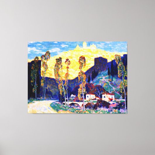 Evening, Siena, famous painting by Clarence Gagnon キャンバスプリント (正面)