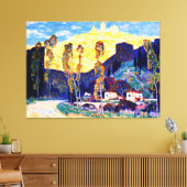 Evening, Siena, famous painting by Clarence Gagnon キャンバスプリント (インサイチュ (リビング))