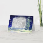 Evening Snow シーズンカード<br><div class="desc">Pretty Holiday photo card of my design of a winter's evening with a pine tree and snow softly falling.</div>