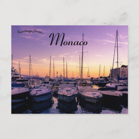 Evening Tranquillity at Port Hercule Monaco ポストカード (正面)