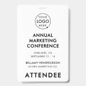 Event Badge 4x6 | Conference Schedule QR Code Pass バッジ (正面)