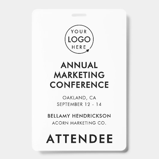 Event Badge 4x6 | Conference Schedule QR Code Pass バッジ (正面)