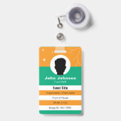 Event badge data バッジ (正面（伸縮クリップ）)